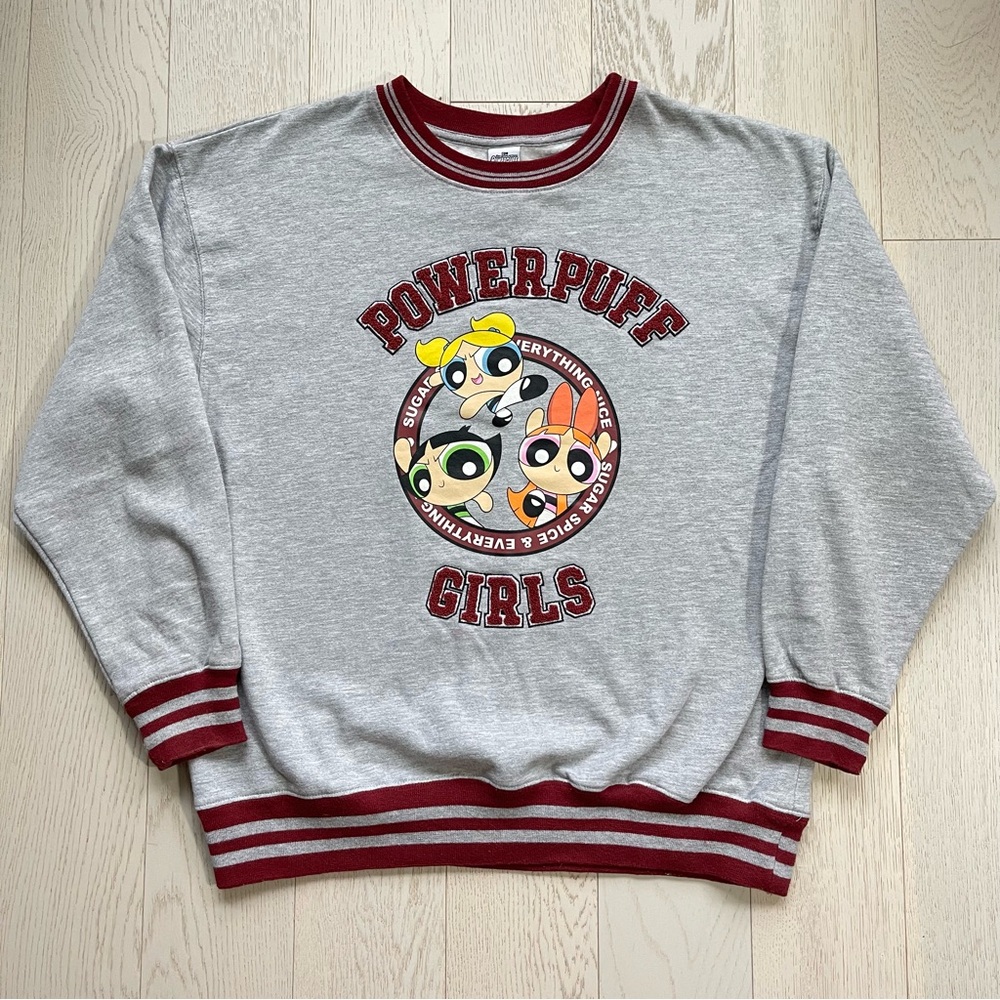 Powerpuff Girls Cartoon Network Varsity College Style Ring Crewneck Sweatshirt